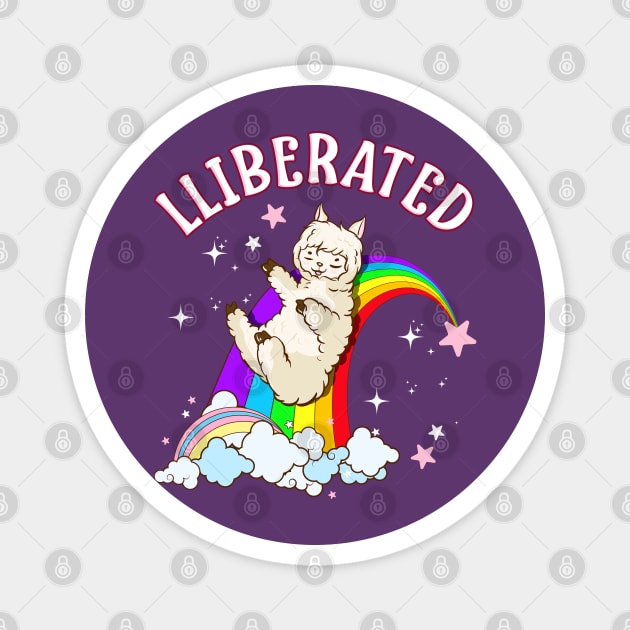 Rainbow Llama Gay Pride Funny Gift Magnet by creative